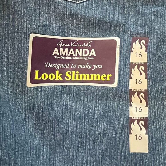 Gloria Vanderbilt Amanda Classic Fit MED WASH Denim Jeans Size 16 NWT - Picture 5 of 5